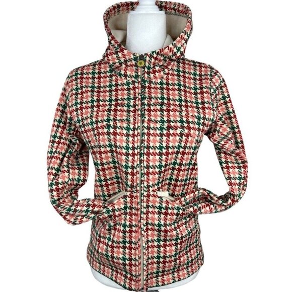 Burton‎ Women's White Houndstooth Soft Shell Full Zip Hooded Jacket M/C36 - Picture 3 of 13